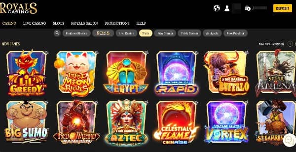 Play casino games at Royals Casino